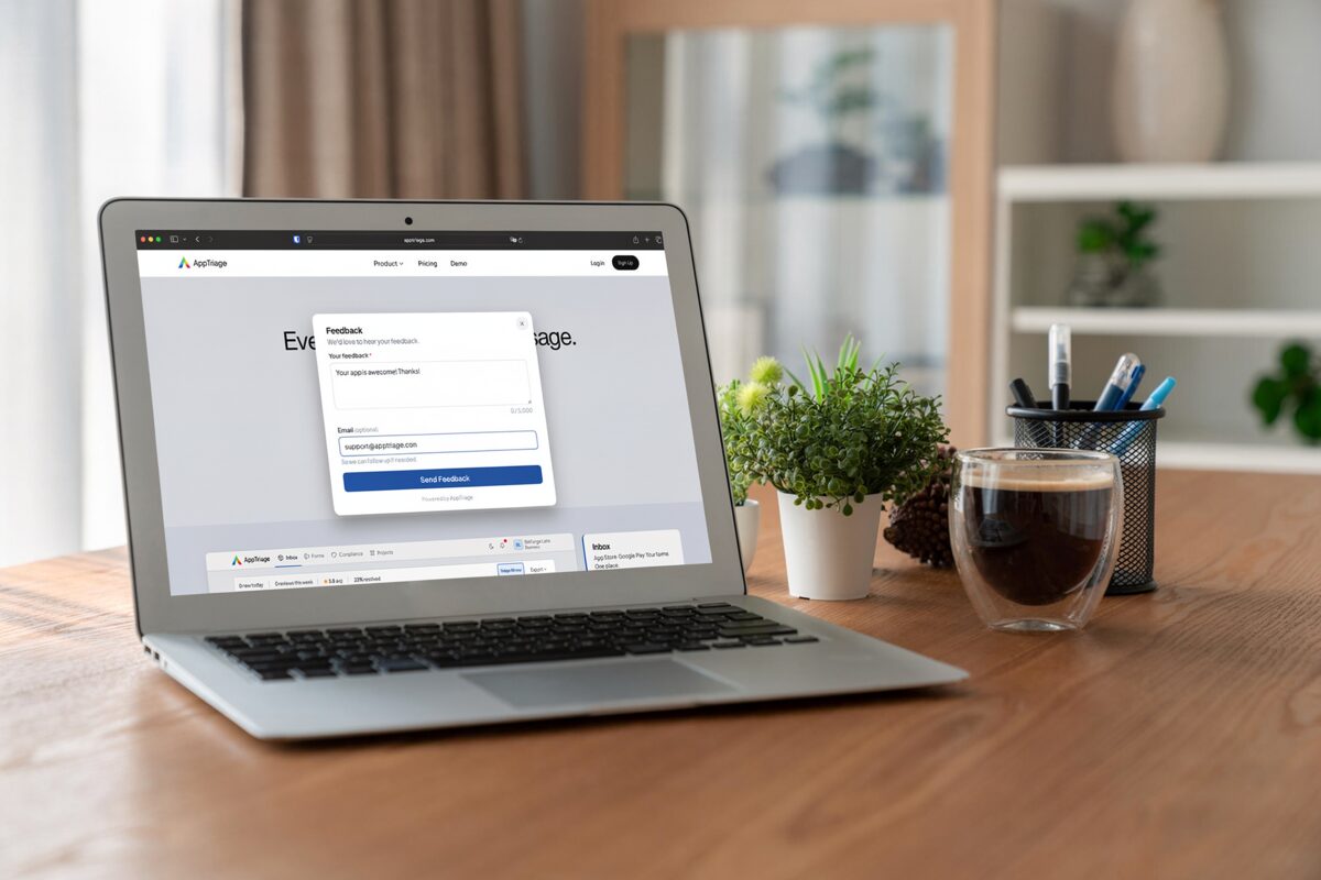 Website feedback widget setup with customizable button and form