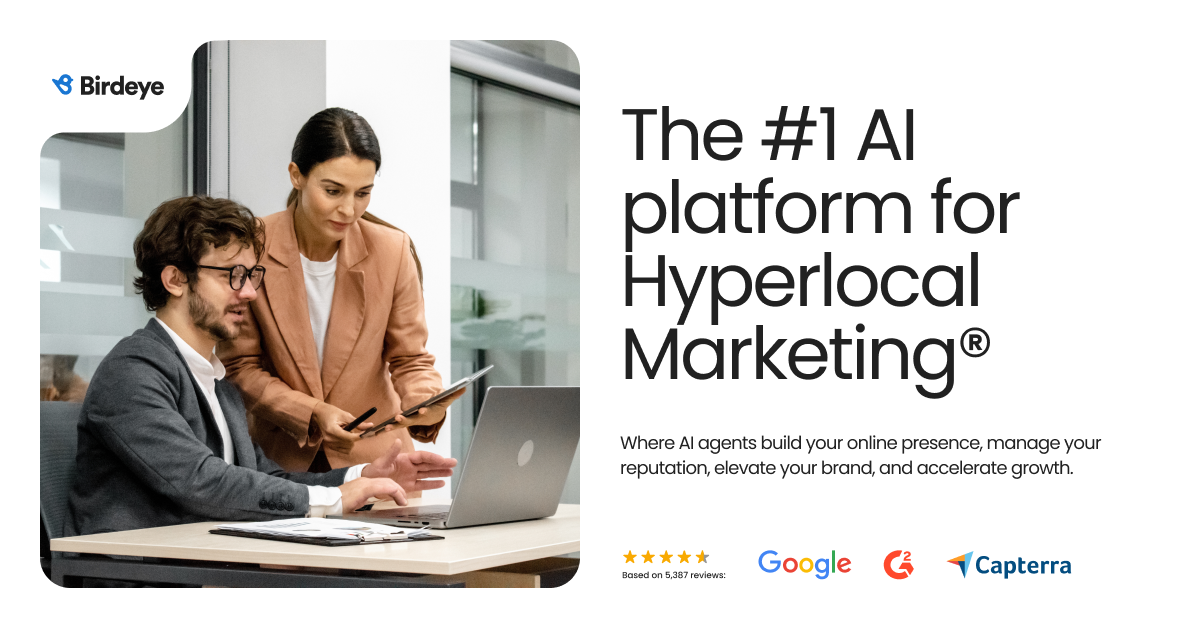 Birdeye homepage — review management platform for multi-location businesses with reputation monitoring and AI-powered review replies